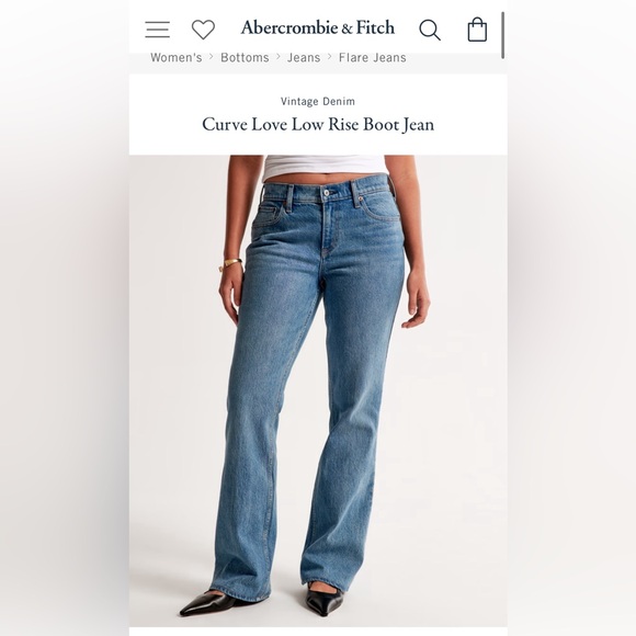 Abercrombie & Fitch Vintage Denim Curve Love Low Rise Boot Jean - Picture 2 of 2